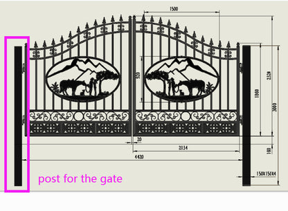 Iron Fence kit ( 150 FT ) with driveway gate