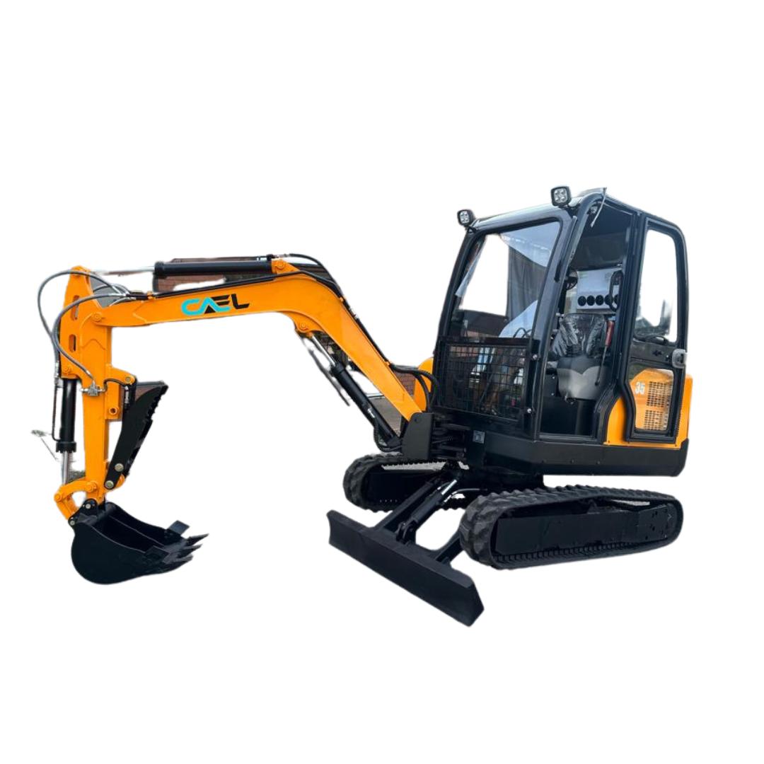 Mini Excavator 3.5T Swing Boom, Hydraulic Thumb, and AC/Heat Included (EX35KB-B)