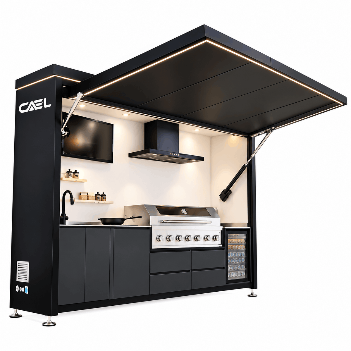CAEL Outdoor Modular Kitchen – Premium Built-In Grill & BBQ Kitchen System