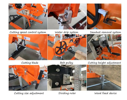 Portable Sawmill Powered by Kohler 14 HP Engine with 31-in Cutting Capacity