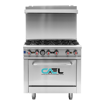 Commercial 6 Stove Gas Range Cooker with Gas Oven for Restaurant (RGR36)