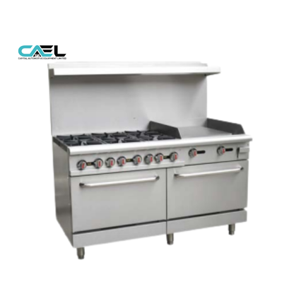 CAEL Gas Range 6 Burners with 24” Griddle & Ovens RGR60-G24