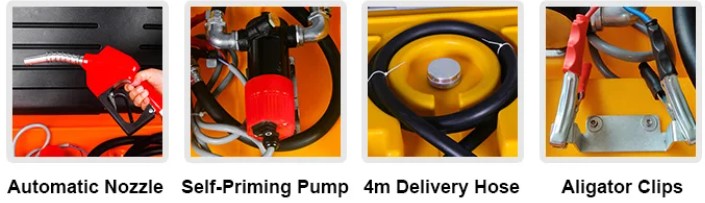 CAEL Portable Fuel Gasoline/Diesel Tank with Automatic Dispensing Nozzle For On-Site