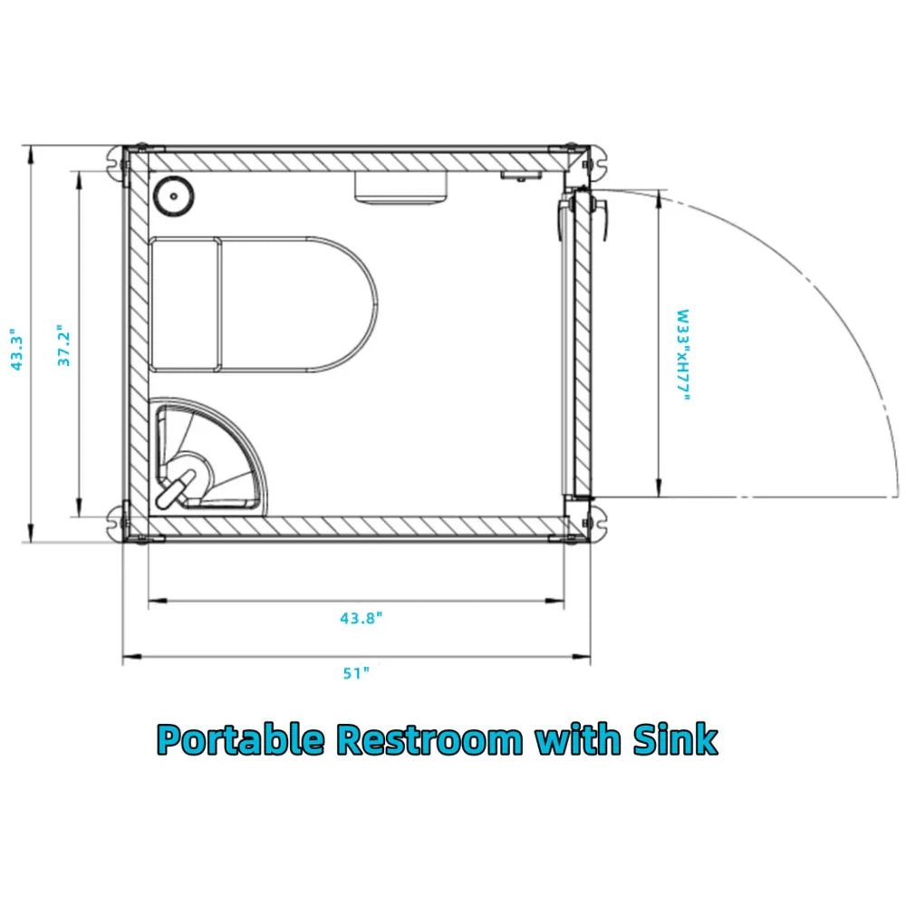 Portable Toilet with Single Closestools