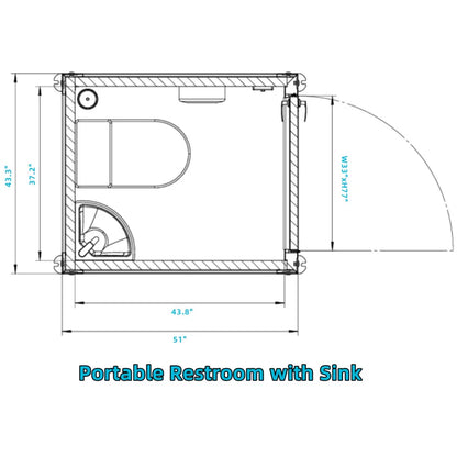 Portable Toilet with Single Closestools