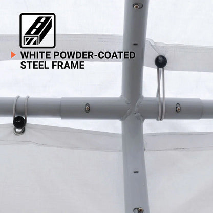 20' x 20' Heavy Duty Outdoor Party Tent with Removable Sidewalls and Roll-Up Doors, PE tarpaulin fabric, 6’6" Overhead, 10’ Peak Ceiling