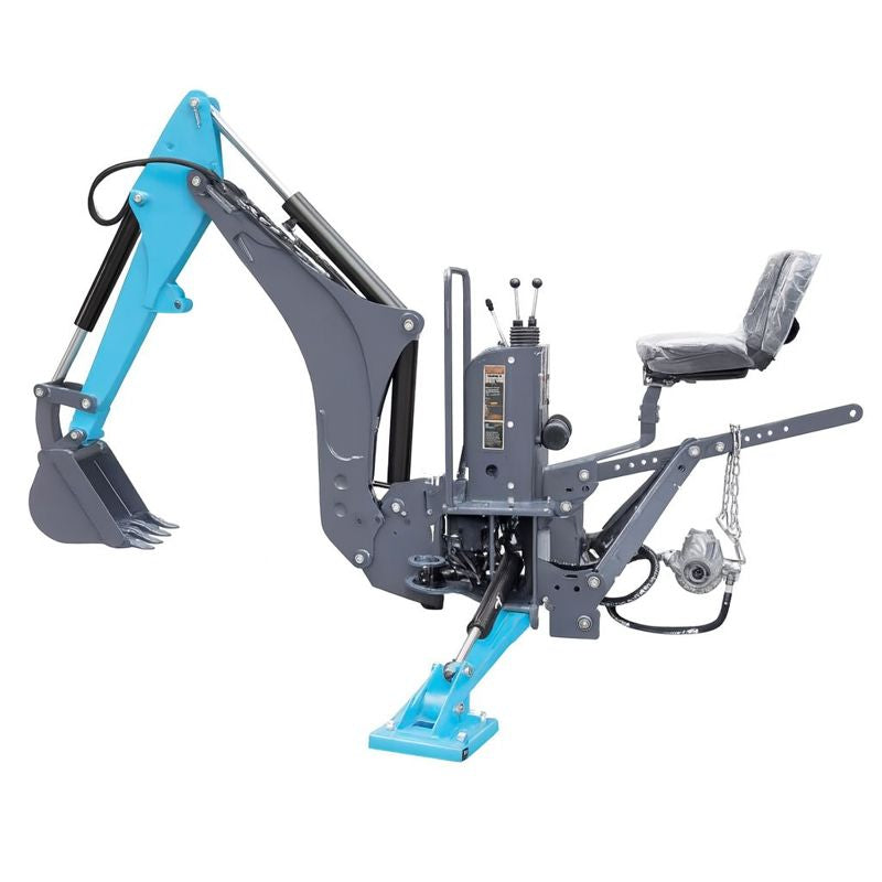 9-ft Tractor Swing Backhoe Attachment, 180° Boom and Bucket Rotation