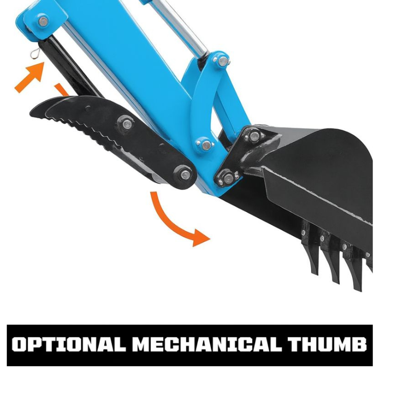 9-ft Tractor Swing Backhoe Attachment, 180° Boom and Bucket Rotation