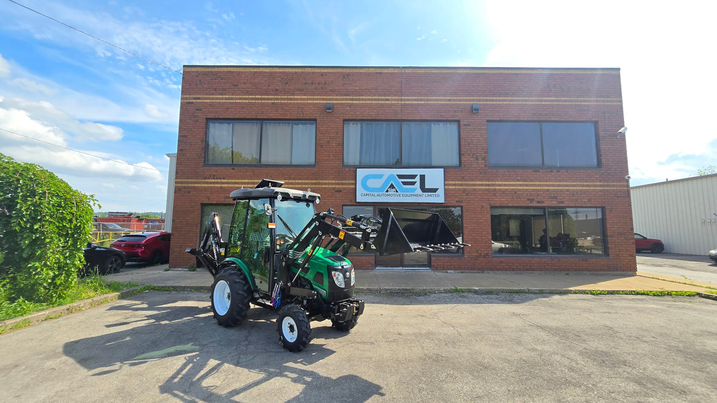 Tractor with Cab, Loader and Backhoe