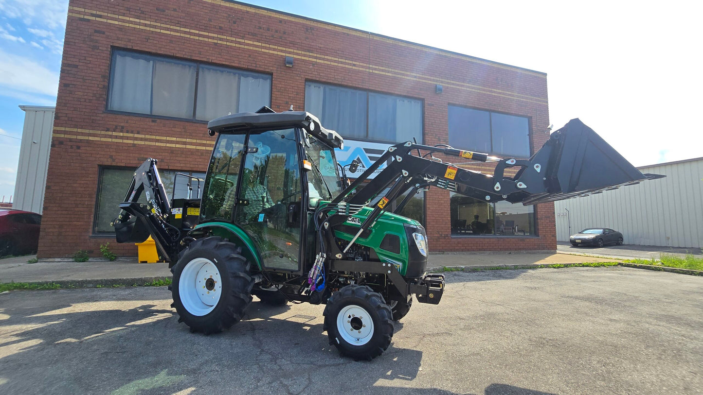 Tractor with Cab, Loader and Backhoe