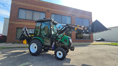 Tractor with Cab, Loader and Backhoe