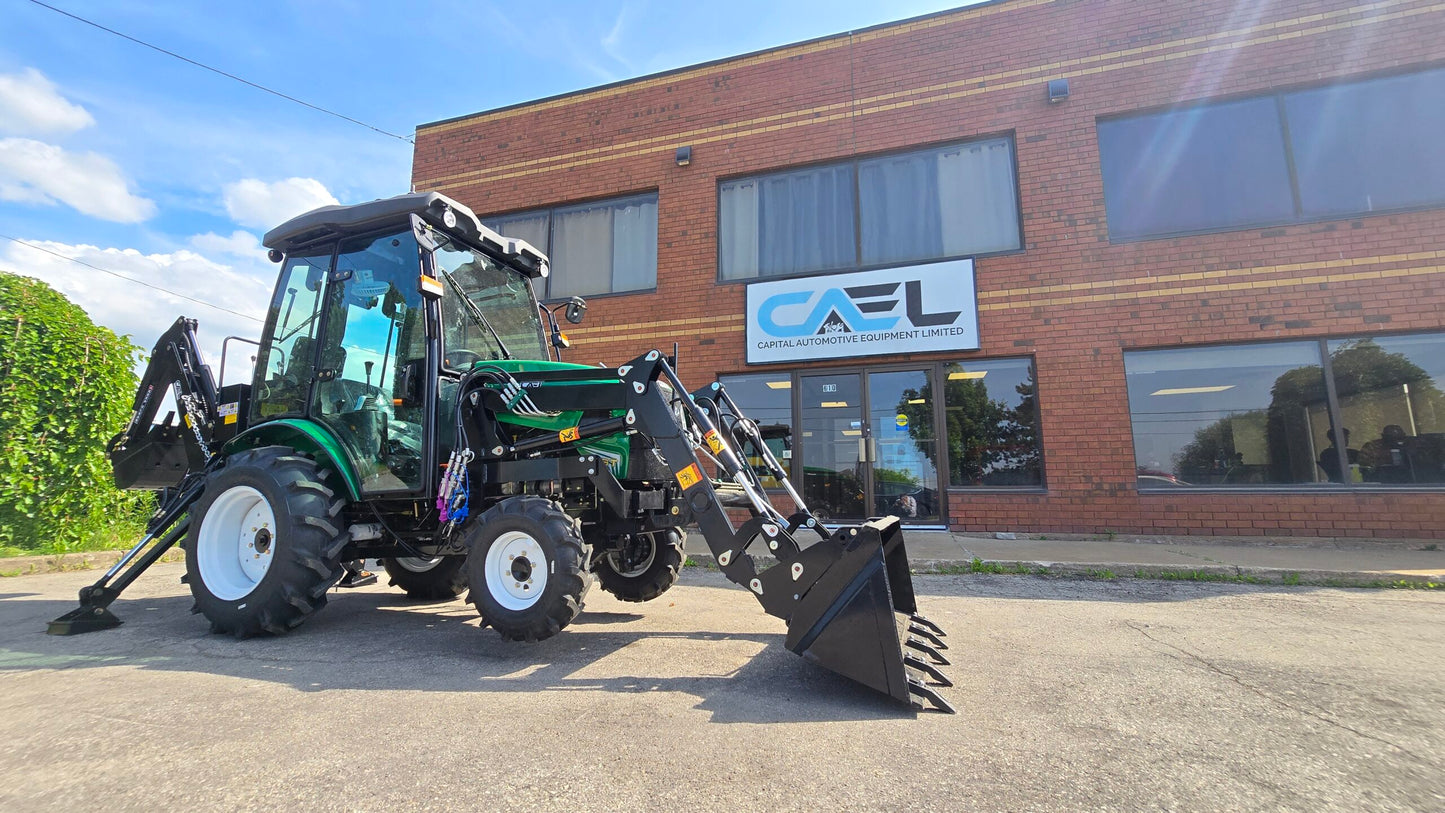 Tractor with Cab, Loader and Backhoe