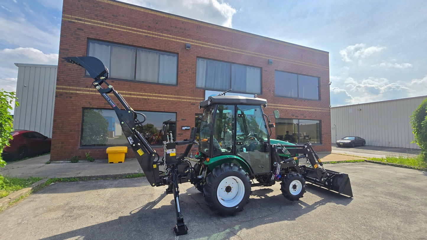 Tractor with Cab, Loader and Backhoe
