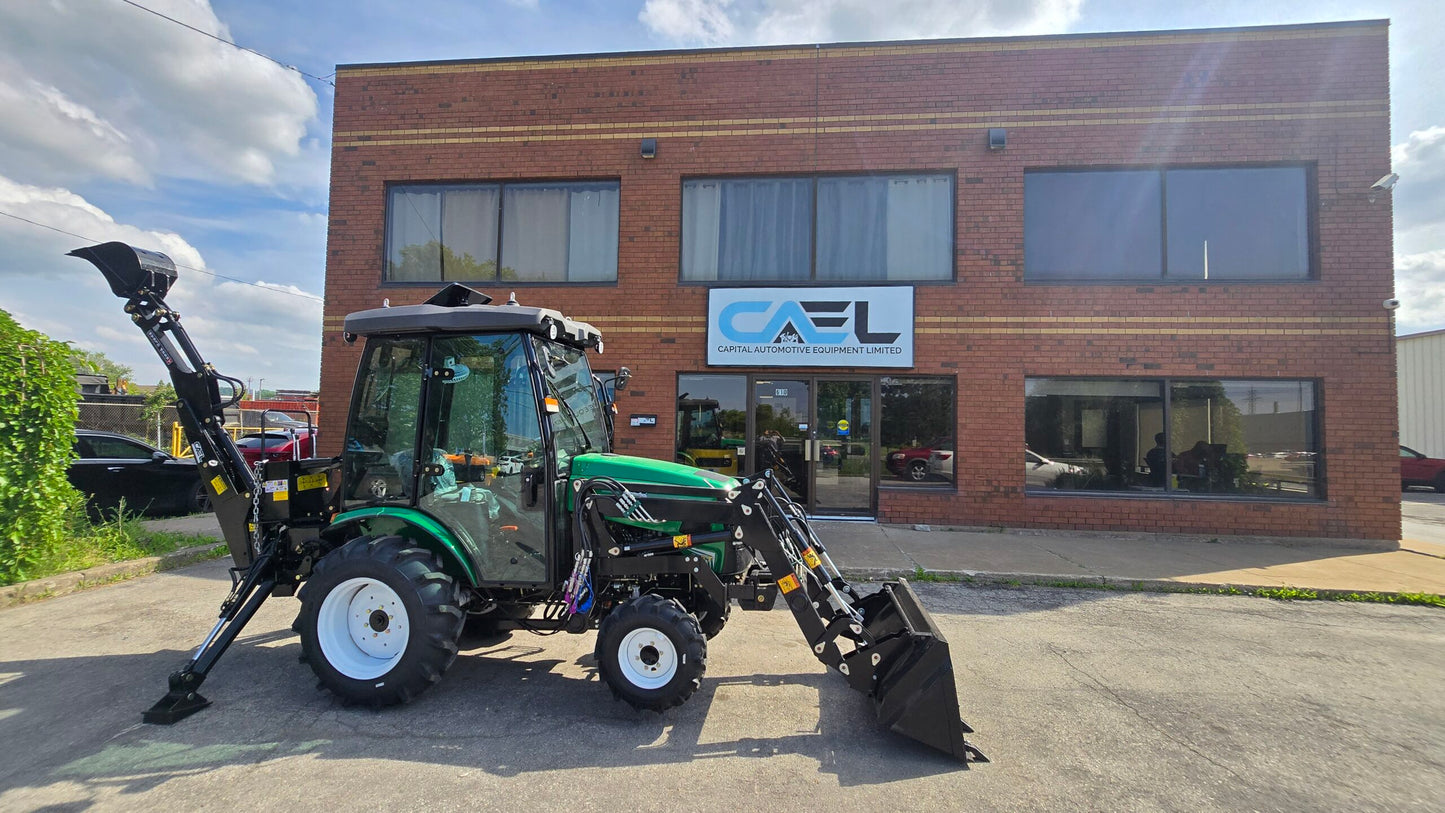 Tractor with Cab, Loader and Backhoe