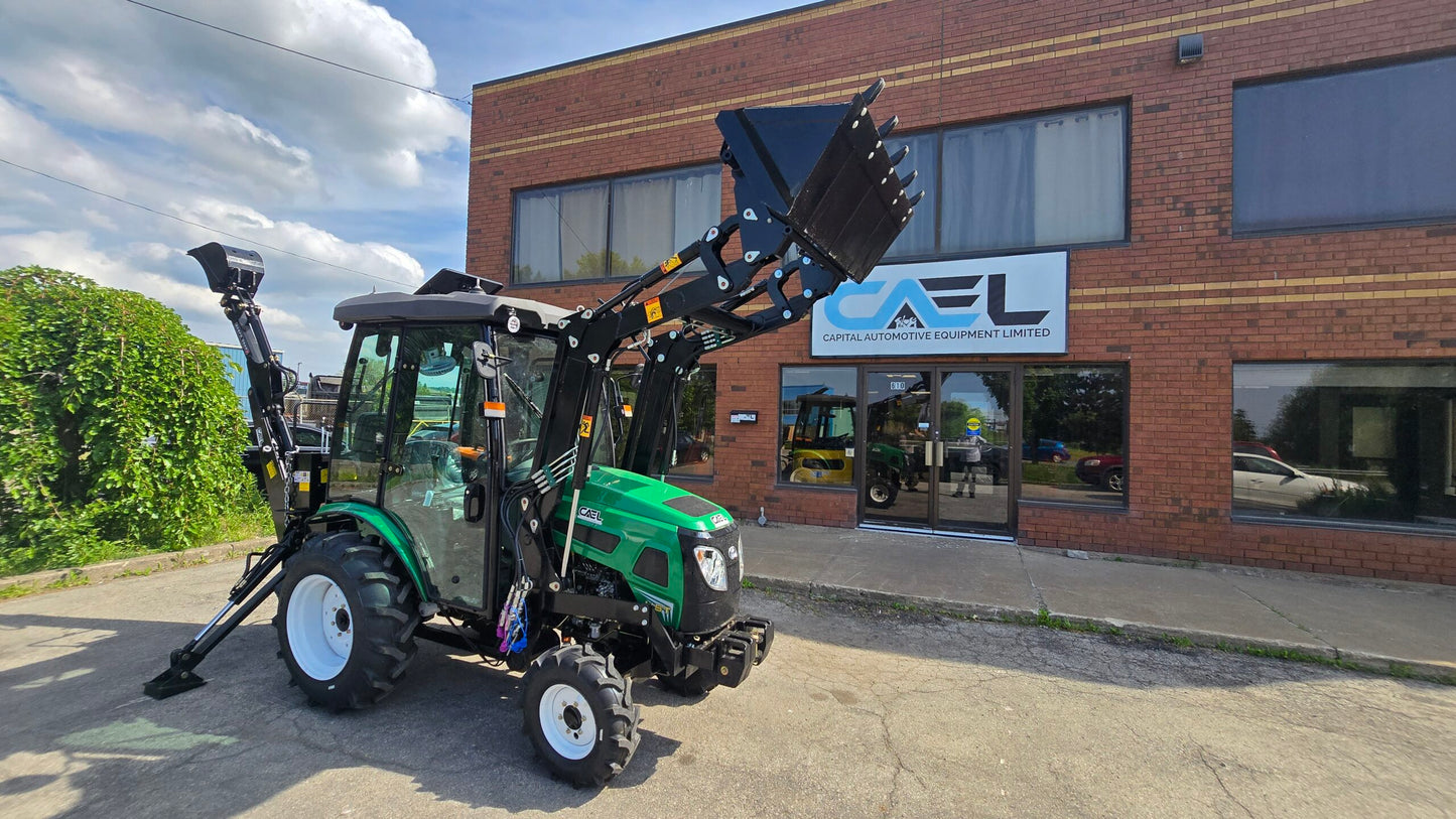 Tractor with Cab, Loader and Backhoe