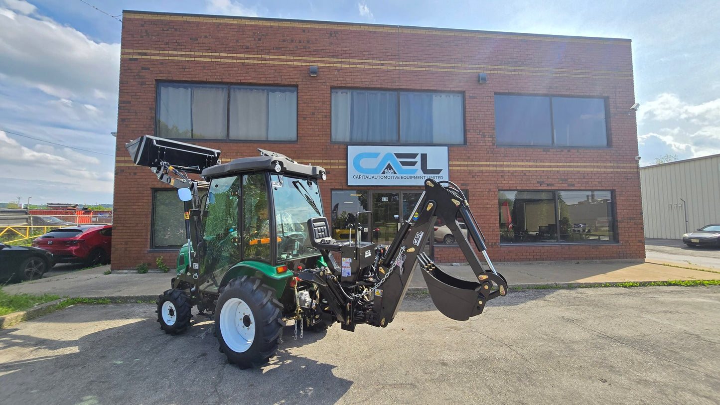 Tractor with Cab, Loader and Backhoe