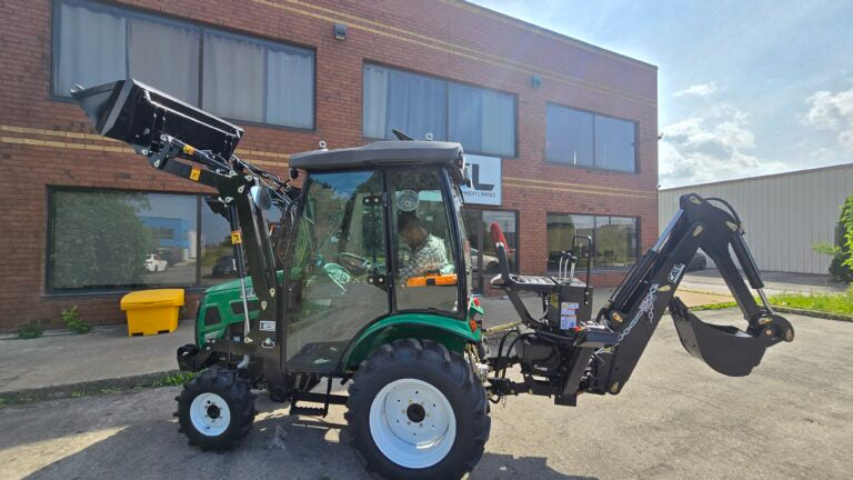 Tractor with Cab, Loader and Backhoe