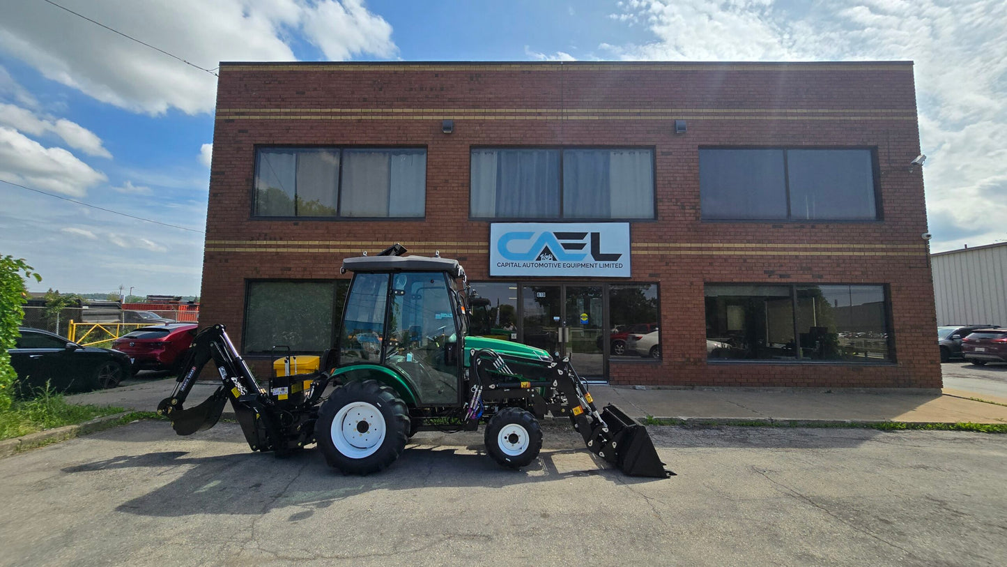Tractor with Cab, Loader and Backhoe
