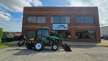 Tractor with Cab, Loader and Backhoe
