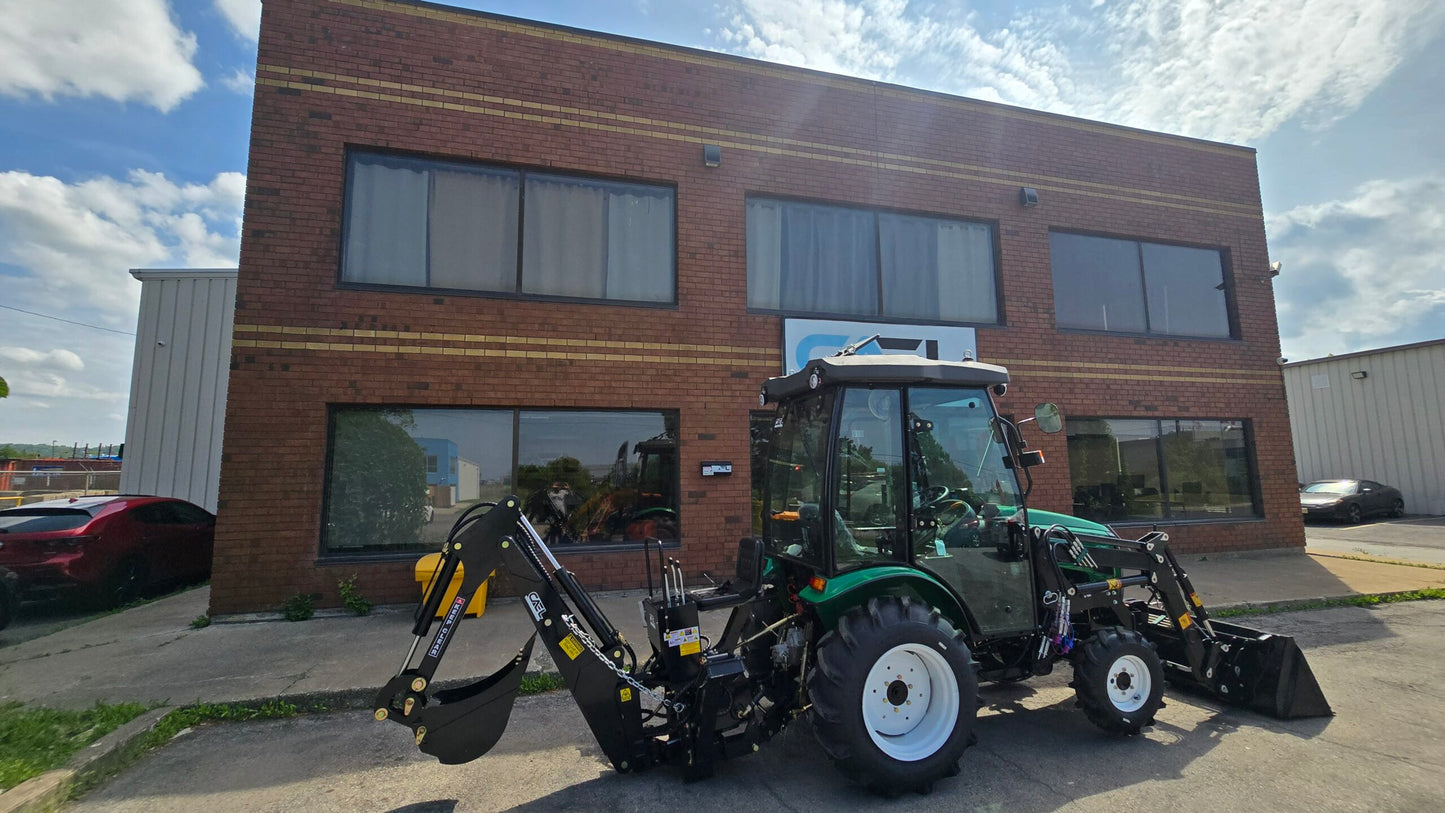 Tractor with Cab, Loader and Backhoe
