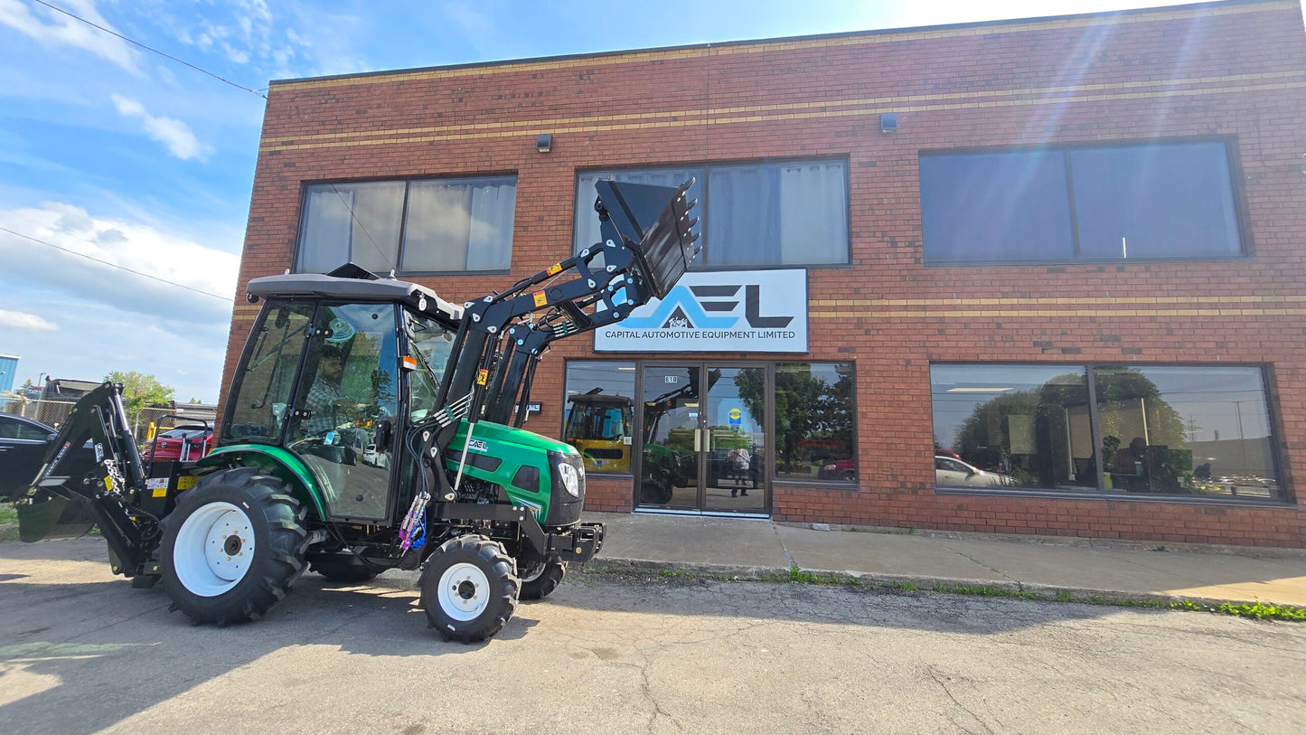 Tractor with Cab, Loader and Backhoe