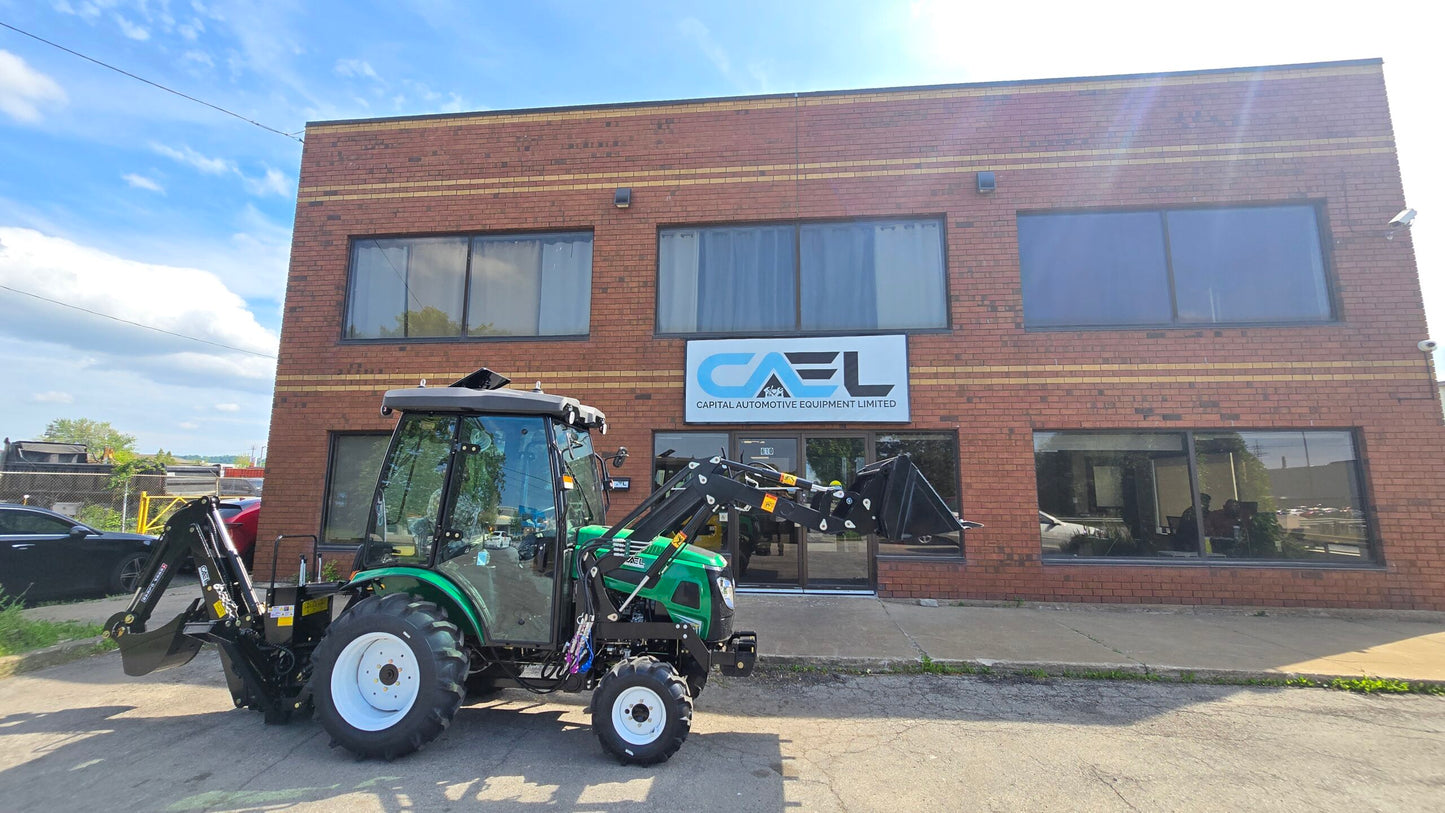 Tractor with Cab, Loader and Backhoe