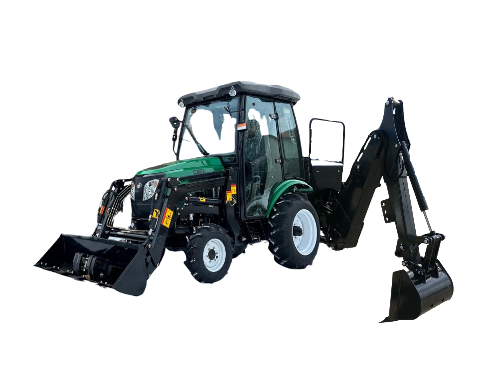 Tractor with Cab, Loader and Backhoe
