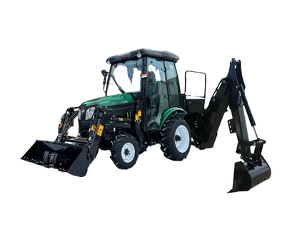 Tractor with Cab, Loader and Backhoe