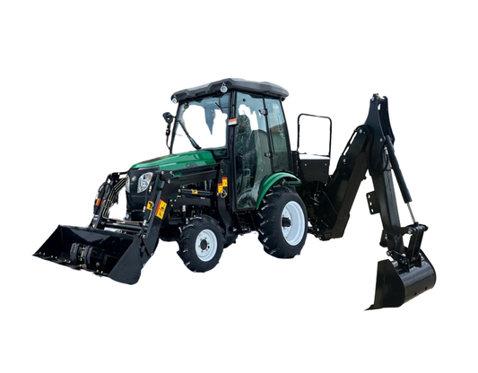 Tractor with Cab, Loader and Backhoe