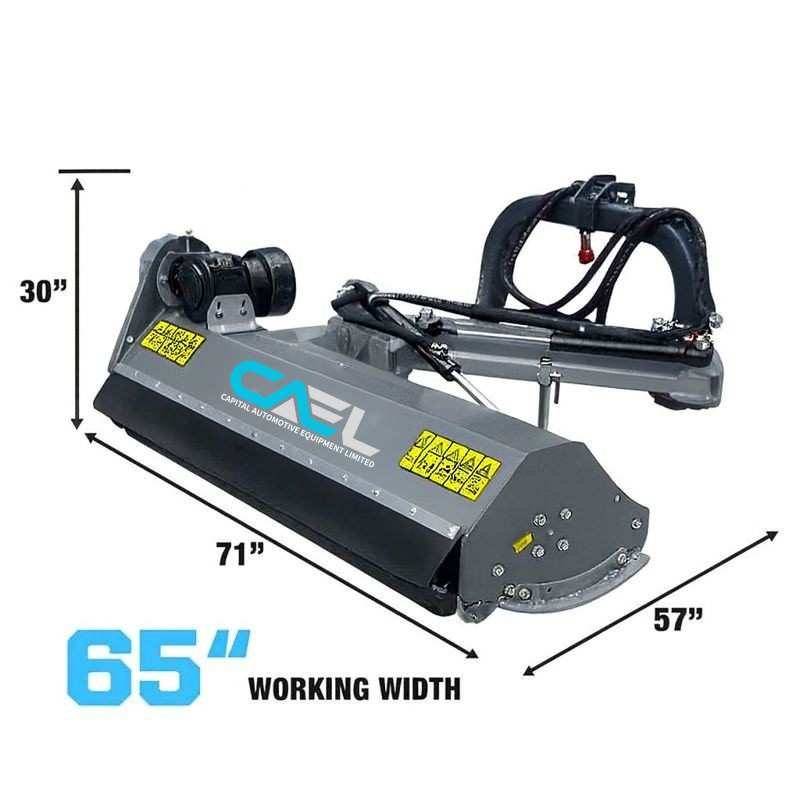 70" Ditch Bank Flail Mower, Offset Verge & Slope Cutter for Tractors 30-60 HP