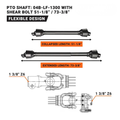48" Hydraulic Assist Post Hole Digger, 12" Auger, PTO Shaft