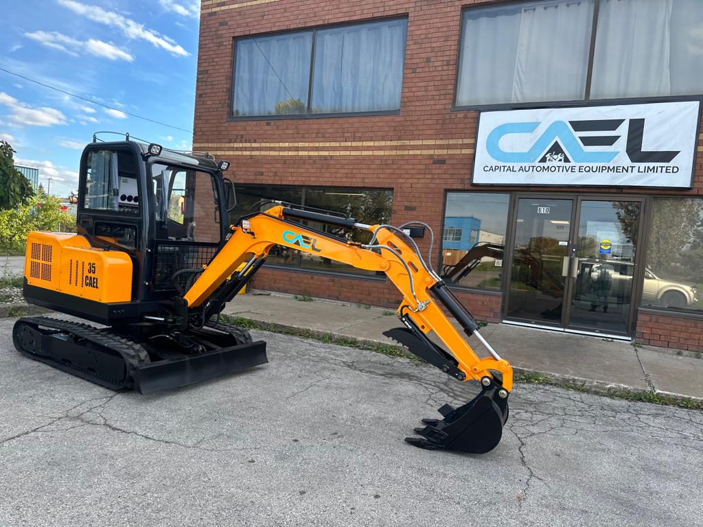 Minibagger 3,5 t, Schwenkausleger, hydraulischer Daumen und Klimaanlage/Heizung inklusive (EX35KB-B) 