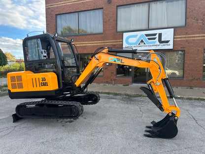 Minibagger 3,5 t, Schwenkausleger, hydraulischer Daumen und Klimaanlage/Heizung inklusive (EX35KB-B) 