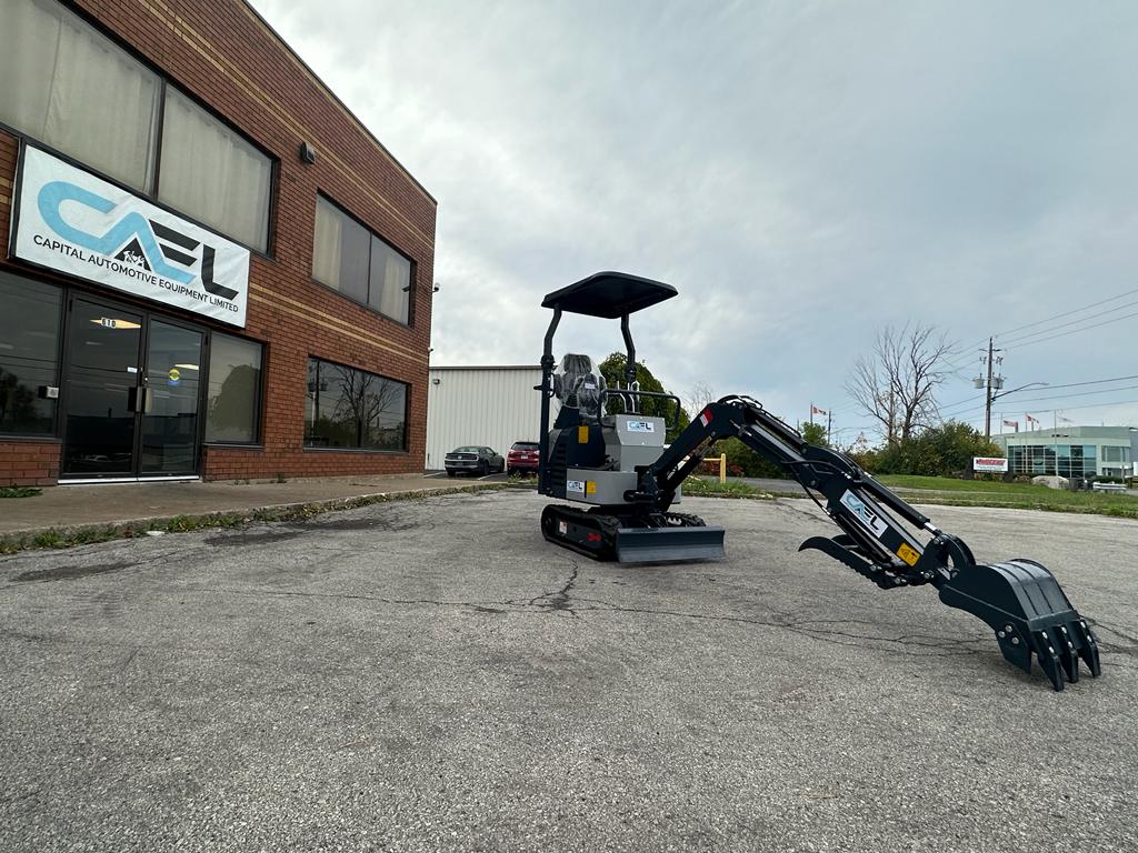 Mini Excavator 1 Ton with John Deer Control, Swing Boom & Hydraulic Thumb (EX1BS-JD)