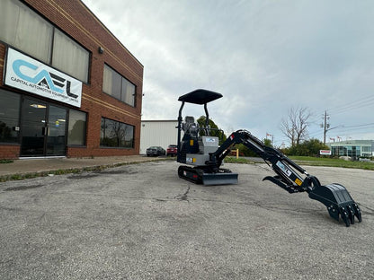 Mini Excavator 1 Ton with John Deer Control, Swing Boom & Hydraulic Thumb (EX1BS-JD)