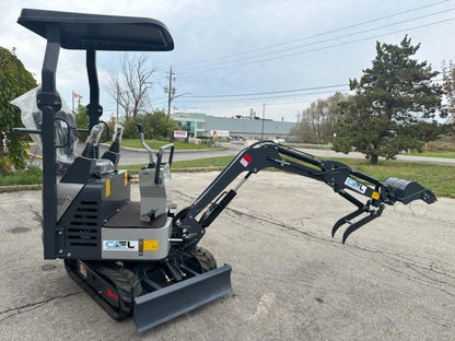Mini Excavator 1 Ton with John Deer Control, Swing Boom & Hydraulic Thumb (EX1BS-JD)