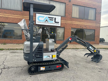 Mini Excavator 1 Ton with John Deer Control, Swing Boom & Hydraulic Thumb (EX1BS-JD)