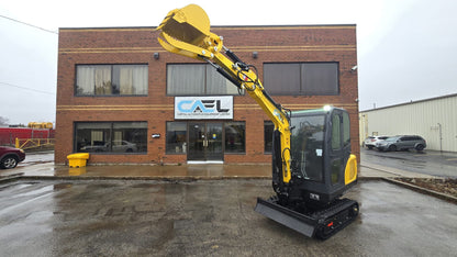 Minibagger 2,5 t mit Kubota-Motor, Schwenkausleger, Klimaanlage/Heizung und Kabine (EX25KB)