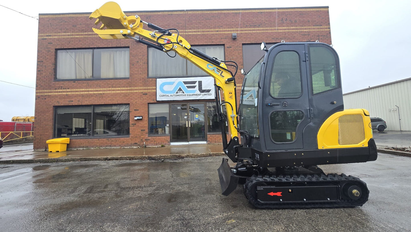 Minibagger 2,5 t mit Kubota-Motor, Schwenkausleger, Klimaanlage/Heizung und Kabine (EX25KB)