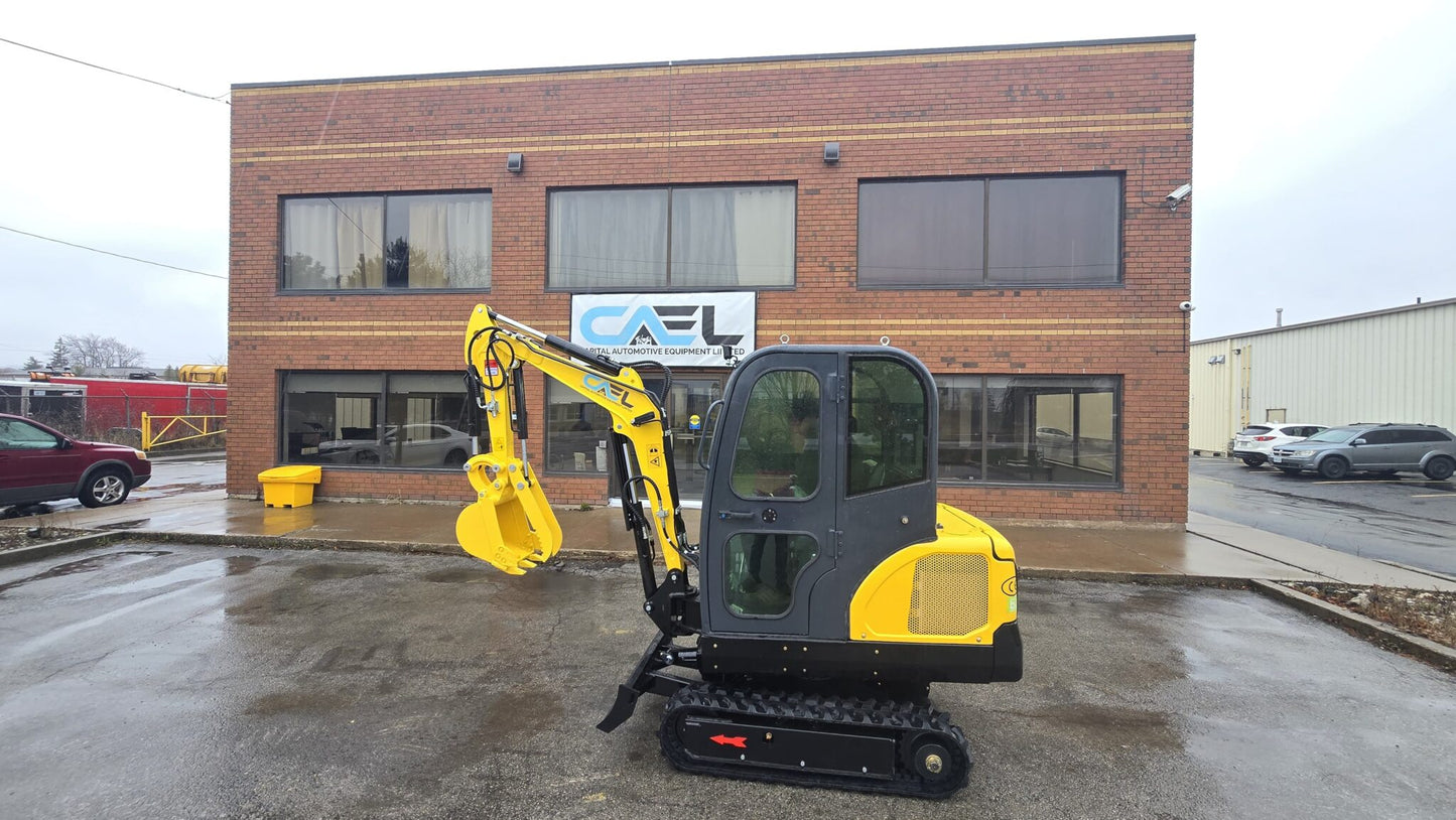 Minibagger 2,5 t mit Kubota-Motor, Schwenkausleger, Klimaanlage/Heizung und Kabine (EX25KB)