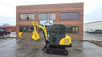 Minibagger 2,5 t mit Kubota-Motor, Schwenkausleger, Klimaanlage/Heizung und Kabine (EX25KB)