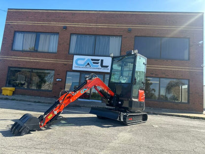 Minibagger 2T mit Kubota-Motor, Kabine, hydraulischem Daumen und Schwenkausleger (EX20KB-C)