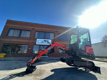Minibagger 2T mit Kubota-Motor, Kabine, hydraulischem Daumen und Schwenkausleger (EX20KB-C)