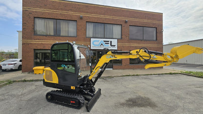 Minibagger 2,5 t mit Kubota-Motor, Schwenkausleger, Klimaanlage/Heizung und Kabine (EX25KB)