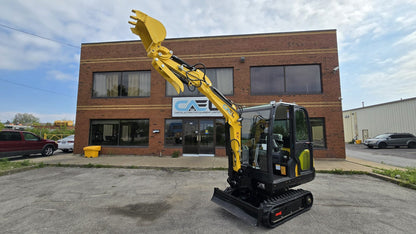 Minibagger 2,5 t mit Kubota-Motor, Schwenkausleger, Klimaanlage/Heizung und Kabine (EX25KB)