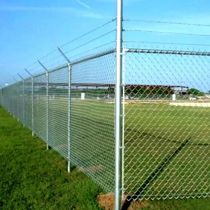 800 ft Commercial Galvanized Chain Link Fence Kit – 8 ft High with Barbed Wire & Gates (CAEL-F800)