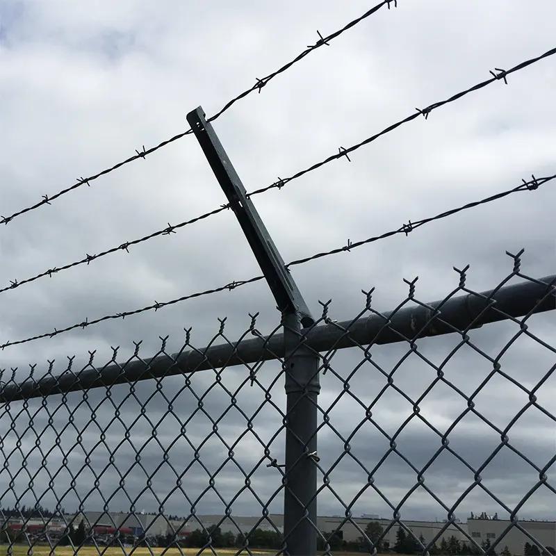 500 ft Commercial Galvanized Chain Link Fence Kit – 8 ft High with Barbed Wire & Gates (CAEL-F500)