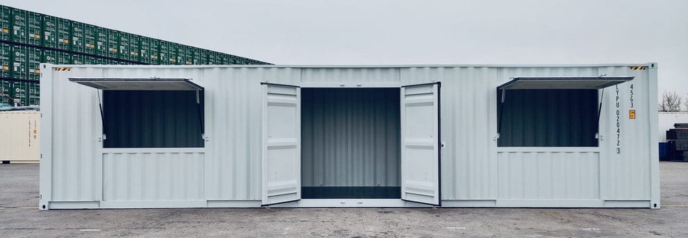 CAEL 40FT Multi-Door Container Office with Dual Service Windows (CAEL-MDO40-DSW-HC)