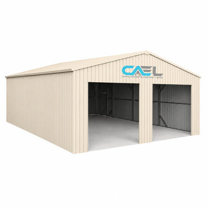 Double Garage Metal Shed Automatic Roll up Door with Side Entry Door- 25(W)x65(L)x13(H)