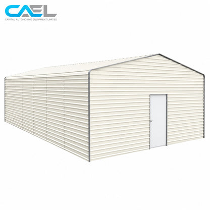 Double Garage Metal Shed Automatic Roll up Door with Side Entry Door- 25(W)x65(L)x13(H)
